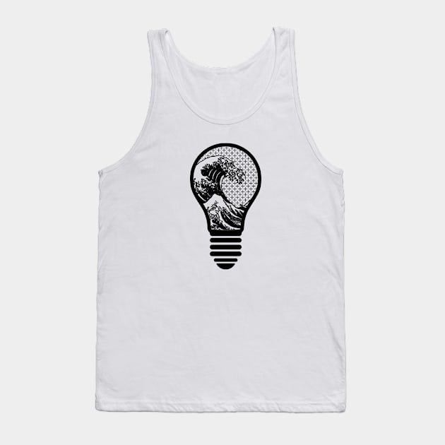 The Great Wave Off Kanagawa Light Bulb, Japanese Art Tank Top by JahmarsArtistry - APA